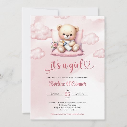 Schattigee waterverf slapen Teddybeer Het is een m Kaart (Voorkant)