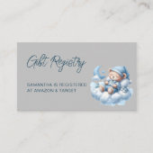 Schattigee waterverf Sleepy beer baby shower Regis Informatiekaartje (Voorkant)