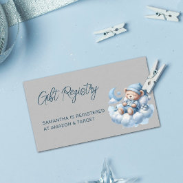 Schattigee waterverf Sleepy beer baby shower Regis Informatiekaartje