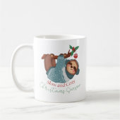 Schattigee Waterverf Slow & Cozy Luiaard Kerstseiz Koffiemok (Links)