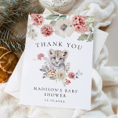 Schattigee Waterverf Sneeuw Leopard Winter Baby sh Bedankkaart