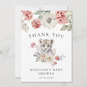 Schattigee Waterverf Sneeuw Leopard Winter Baby sh Bedankkaart (Voorkant)