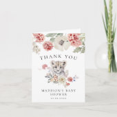 Schattigee Waterverf Sneeuw Leopard Winter Baby sh Bedankkaart (Voorkant)