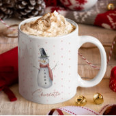 Schattigee Waterverf Sneeuwman in Sneeuw Gepersona Mok