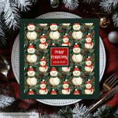 Schattigee waterverf sneeuwman Kerst aangepaste se Servet