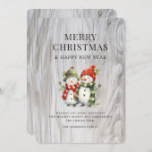 Schattigee Waterverf sneeuwman vakantie Kaart (Voorkant / Achterkant)