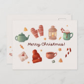 Schattigee waterverf snoepriet winter kerst Kaart (Voorkant / Achterkant)