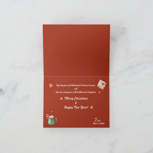 Schattigee waterverf snoepriet winter kerst Kaart (Binnen)