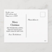 Schattigee Waterverf Snowman met Santa Hat & Flora Feestdagenkaart (Achterkant)