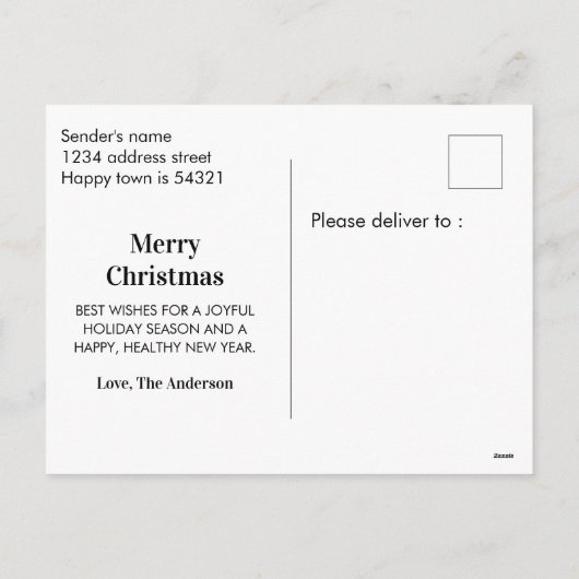 Schattigee Waterverf Snowy Village Vrolijk Kerstfe Feestdagenkaart (Achterkant)