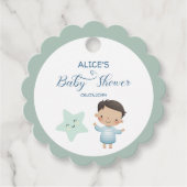 Schattigee Waterverf Star Boy Baby shower Bedankjes Labels (Voorkant)