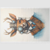 Schattigee Waterverf Steampunk Rendier D7 Decoupag Tissuepapier (Voorkant)