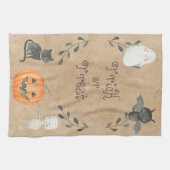 Schattigee Waterverf stijl Halloween tekens Theedoek (Horizontaal)