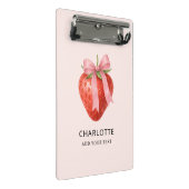 Schattigee Waterverf Strawberry Bow Coquette Monog Mini Klembord (Schuin)