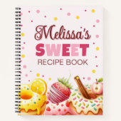 Schattigee Waterverf Sweet Donut met naamrecept Notitieboek (Voorkant)
