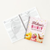 Schattigee Waterverf Sweet Donut met naamrecept Notitieboek (Binnen)