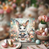 Schattigee Waterverf Tea Garden paashaas Feestdagenkaart