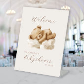 Schattigee Waterverf Teddy Bear Baby shower Welkom Reclamebord Met Voetstuk