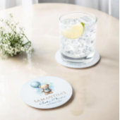 Schattigee Waterverf Teddy Bear Balloon Baby showe Ronde Kartonnen Onderzetter