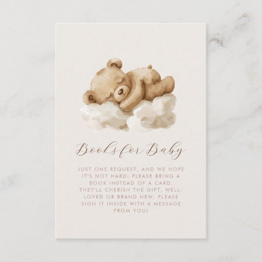 Schattigee Waterverf Teddy Bear Boeken voor Baby Informatiekaartje (Voorkant)