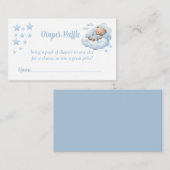 Schattigee Waterverf Teddy Bear Diapper Raffle Informatiekaartje (Voorkant / Achterkant)