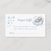 Schattigee Waterverf Teddy Bear Diapper Raffle Informatiekaartje (Voorkant)