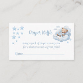 Schattigee Waterverf Teddy Bear Diapper Raffle Informatiekaartje