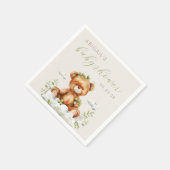 Schattigee Waterverf Teddy Bear Greenery Baby show Servet (Hoek)