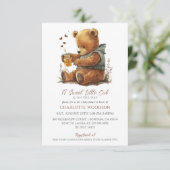 Schattigee Waterverf Teddy Bear Honey Pot Baby sho Kaart (Staand voorkant)