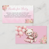 Schattigee Waterverf Teddy Bear Meisje Boeken voor Informatiekaartje (Voorkant / Achterkant)