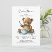 Schattigee Waterverf Teddy Bear Porridge Baby show Kaart (Staand voorkant)