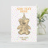 Schattigee Waterverf Teddy Bear Verjaardag Kaart (Staand voorkant)