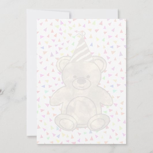 Schattigee Waterverf Teddy Bear Verjaardag Kaart (Achterkant)