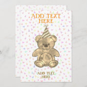 Schattigee Waterverf Teddy Bear Verjaardag Kaart (Voorkant / Achterkant)