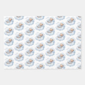 Schattigee Waterverf Teddy Bears en Sterren Inpakpapier Vel (Voorkant 3)