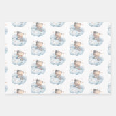 Schattigee Waterverf Teddy Bears en Sterren Inpakpapier Vel (Voorkant)
