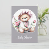 Schattigee Waterverf teddybeer baby dier Kaart (Staand voorkant)