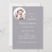 Schattigee Waterverf teddybeer baby dier Kaart (Achterkant)