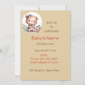 Schattigee Waterverf teddybeer baby dier Kaart (Achterkant)