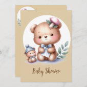 Schattigee Waterverf teddybeer baby dier Kaart (Voorkant / Achterkant)