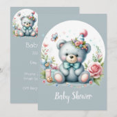 Schattigee Waterverf teddybeer baby dier Kaart (Voorkant / Achterkant)