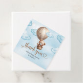 Schattigee waterverf Teddybeer bruine heteluchtbal Bedankjes Labels (In situ)