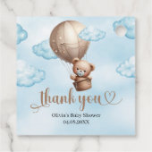 Schattigee waterverf Teddybeer bruine heteluchtbal Bedankjes Labels (Achterkant)