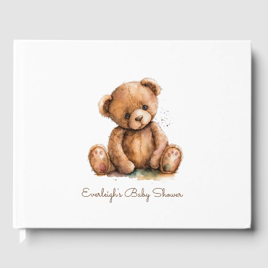 Schattigee Waterverf teddybeer Gastenboek (Voorkant)