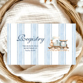 Schattigee Waterverf Train Baby shower Registry Informatiekaartje