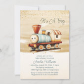 Schattigee Waterverf train zijn een jongen Baby sh Kaart (Voorkant)