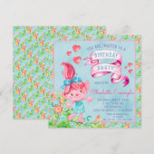 Schattigee Waterverf Troll Verjaardagsfeest Uitnod Kaart (Voorkant / Achterkant)