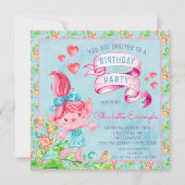 Schattigee Waterverf Troll Verjaardagsfeest Uitnod Kaart (Voorkant)