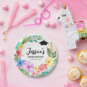 Schattigee Waterverf Tropische Floral Wreath Afstu Papieren Bordje (Feest)