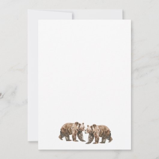 Schattigee Waterverf tweeling Teddy Bear Baby show Kaart (Achterkant)